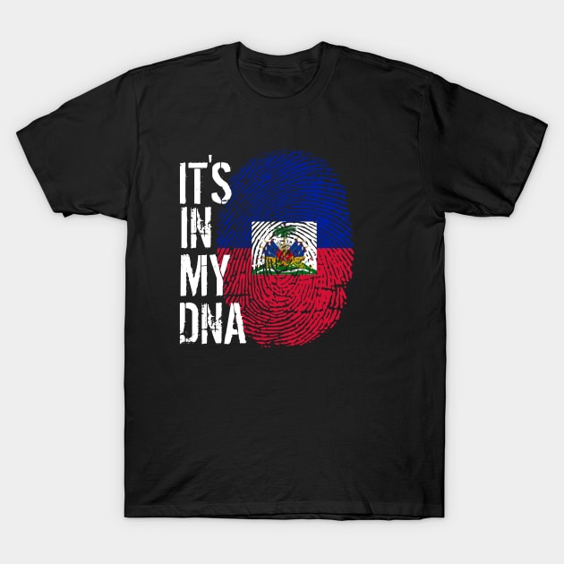 Haiti Flag Fingerprint My Story DNA Haitian T-Shirt by Your Culture & Merch